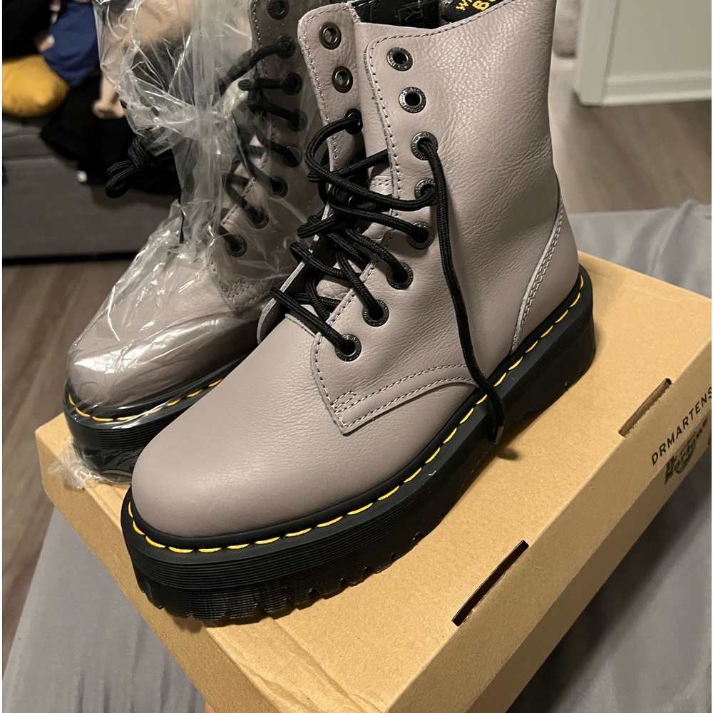 Jadon gray Pisa leather dr marten boots